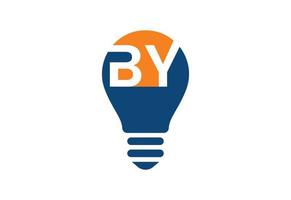 Creative Bulb logo with letter, Vector design concept