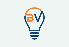 Creative Bulb logo with letter, Vector design concept