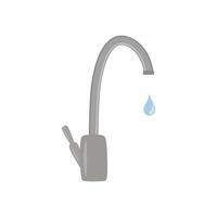 Water tap with drop. Save water. vector