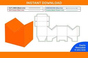 plantilla de caja de regalo de embalaje única, plantilla de línea de caja personalizada y caja 3d línea de caja cambiable de color y caja 3d vector