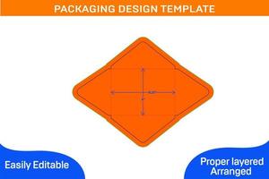 plantilla de dieline de sobre con solapa puntiaguda de embalaje de 6x8,25 pulgadas y plantilla de diseño de color de sobre 3d vector