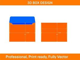 Resizable 9.5x12.625 inch Booklet envelope dieline template and 3D envelope vector