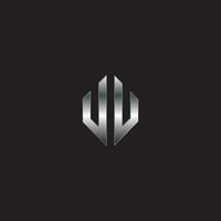 UU Logo, Metal Logo, Silver Logo, monogram, black background vector
