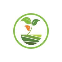 logotipo y símbolo de la planta natural vector