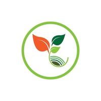 logotipo y símbolo de la planta natural vector