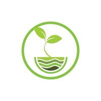 logotipo y símbolo de la planta natural vector