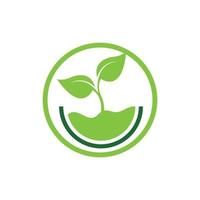 logotipo y símbolo de la planta natural vector