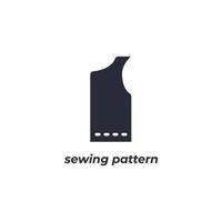 Vector sign sewing pattern symbol is isolated on a white background. icon color editable.