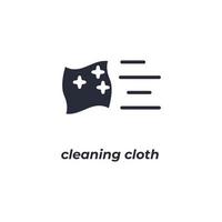 Vector sign cleaning cloth symbol is isolated on a white background. icon color editable.