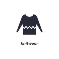 Vector sign knitwear symbol is isolated on a white background. icon color editable.