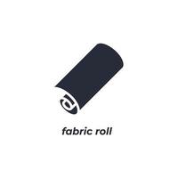 Vector sign fabric roll symbol is isolated on a white background. icon color editable.