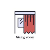 Vector sign fitting room symbol is isolated on a white background. icon color editable.