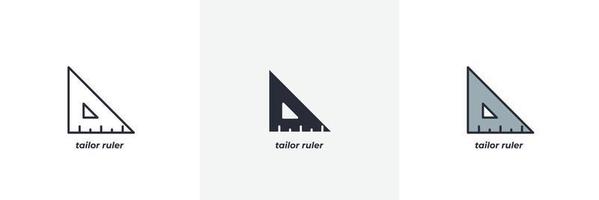 tailor ruler icon. Line, solid and filled outline colorful version, outline and filled vector sign. Idea Symbol, logo illustration. Vector graphics