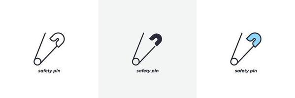 icono de pin de seguridad. línea, versión en color de contorno sólido y relleno, contorno y signo de vector relleno. símbolo de idea, ilustración de logotipo. gráficos vectoriales