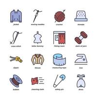 sewing set icon, isolated sewing set sign icon, icon color editable. vector illustration