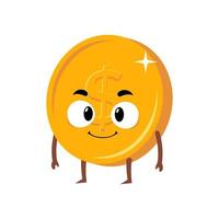 Coin mascot funny character template vector