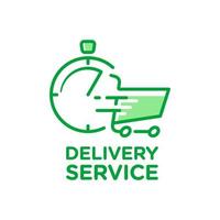 Fast Shipping Shopping cart Delivery Service Logo icons template with flat design outline style vector