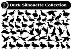 colección de vectores de silueta de pato animal