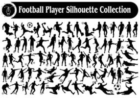 Football Male and female Players Silhouette Collection vector