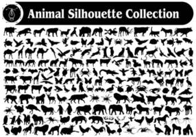 Different types of Animal silhouettes Bundle vector