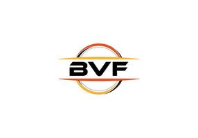 BVF letter royalty mandala shape logo. BVF brush art logo. BVF logo for a company, business, and commercial use. vector