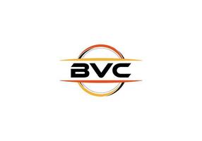 BVC letter royalty mandala shape logo. BVC brush art logo. BVC logo for a company, business, and commercial use. vector