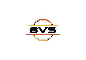 BVS letter royalty mandala shape logo. BVS brush art logo. BVS logo for a company, business, and commercial use. vector