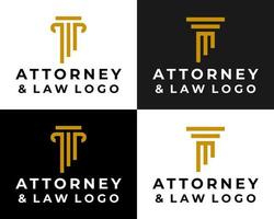 Letter M monogram attorney and law logo design. vector