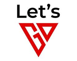 GO letter monogram triangle logo design. vector