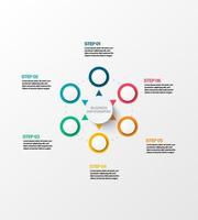 Vector circle infographic, cycle diagram, graph, presentation chart. Business infographics concept with 5 options, parts, and steps. Business Infographic processes. Creative concept for infographic