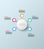 Vector circle infographic, cycle diagram, graph, presentation chart. Business infographics concept with 5 options, parts, and steps. Business Infographic processes. Creative concept for infographic