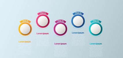 infografía de negocios. vector de diseño de infografías de línea de tiempo. plantilla de opciones de infografía abstracta. ilustración vectorial concepto de negocio con 5 opciones, pasos o procesos.