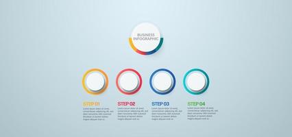 infografía de negocios. vector de diseño de infografías de línea de tiempo. plantilla de opciones de infografía abstracta. ilustración vectorial concepto de negocio con 4 opciones, pasos o procesos.