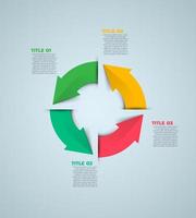 Vector circle arrows infographic. Modern infographic template. Abstract diagram with 4 steps, options, parts, or processes. Vector business template for presentation.