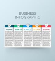 Business Infographic. Modern infographic template. Abstract diagram with 5 steps, options, parts, or processes. Vector business template for presentation. Creative concept for infographic