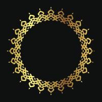 free decorative round frame for design with floral ornament. Circle frame. Template for printing postcards, invitations, books, for textiles, engraving, wooden furniture, forging. vector