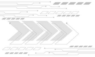 resumen tecnología gris flecha circuito cibernético dirección geométrico en blanco diseño moderno futurista fondo vector