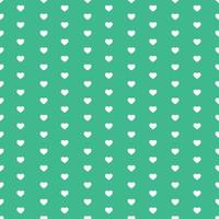 White Seamless Hearts Pattern On Green Background vector