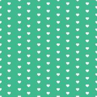 White Seamless Hearts Pattern On Green Background vector