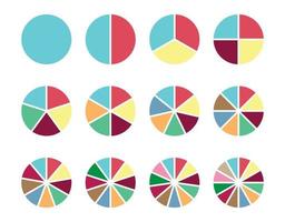 Circle Pie Chart Infographic Vector Set Illustration
