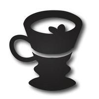 silhouette of cup of tea with shadow vector