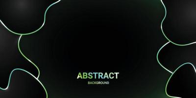 abstract background fluid design black and green line color vector