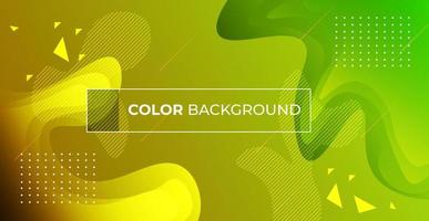 abstract green gradient wavy light liquid color with geometric shape background. eps10 vector