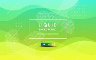 abstract green gradient wavy light liquid color with geometric shape background. eps10 vector