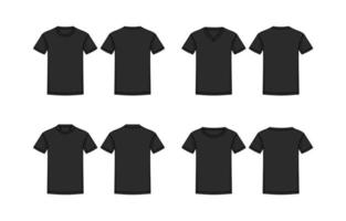 maqueta de plantilla de camiseta negra de contorno vector