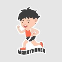 Marathoner Stickers vector art print ready template