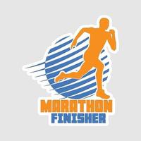 Marathoner Stickers vector art print ready template