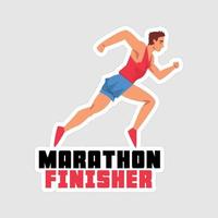 Marathoner Stickers vector art print ready template