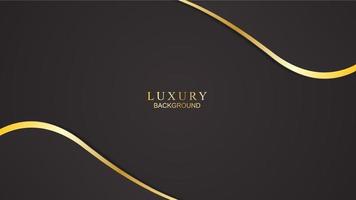 Elegant layered shape background with golden lines vector
