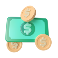 Geld 3D-Illustrationssymbol png